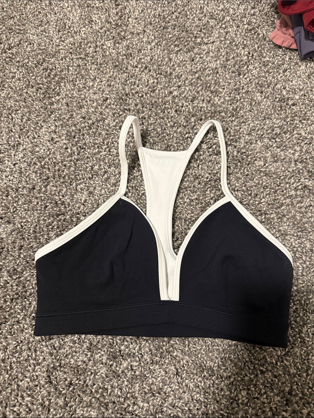 YPB Abercrombie and fitch black and white triangle sports bra